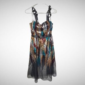 Love & Lemons sequin tie shoulder party dress LG
